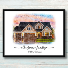 Load image into Gallery viewer, Personalized Watercolor Home Framed Print