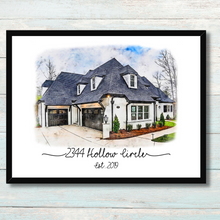 Load image into Gallery viewer, Personalized Watercolor Home Framed Print