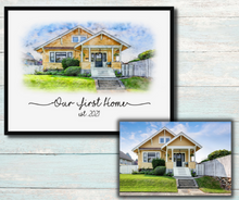 Load image into Gallery viewer, Personalized Watercolor Home Framed Print