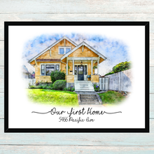Load image into Gallery viewer, Personalized Watercolor Home Framed Print